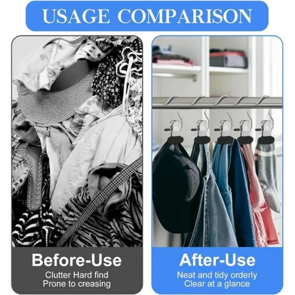 Heavy duty clothes hanger clips stainless steel laundry hooks closet organizer s